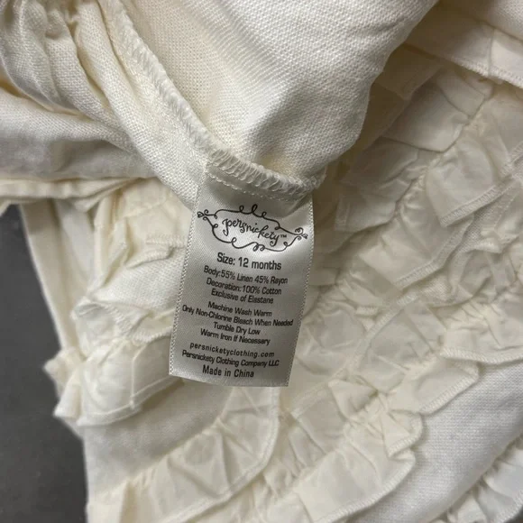Persnickety Linen Cream Ruffle Dress, Size 12 months, NWT - Picture 5 of 5